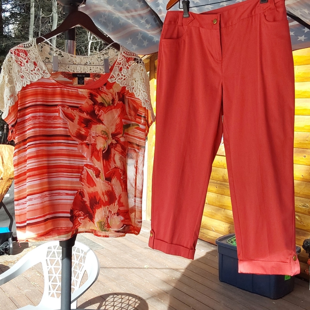 Jacket top and capris pant as set or separately